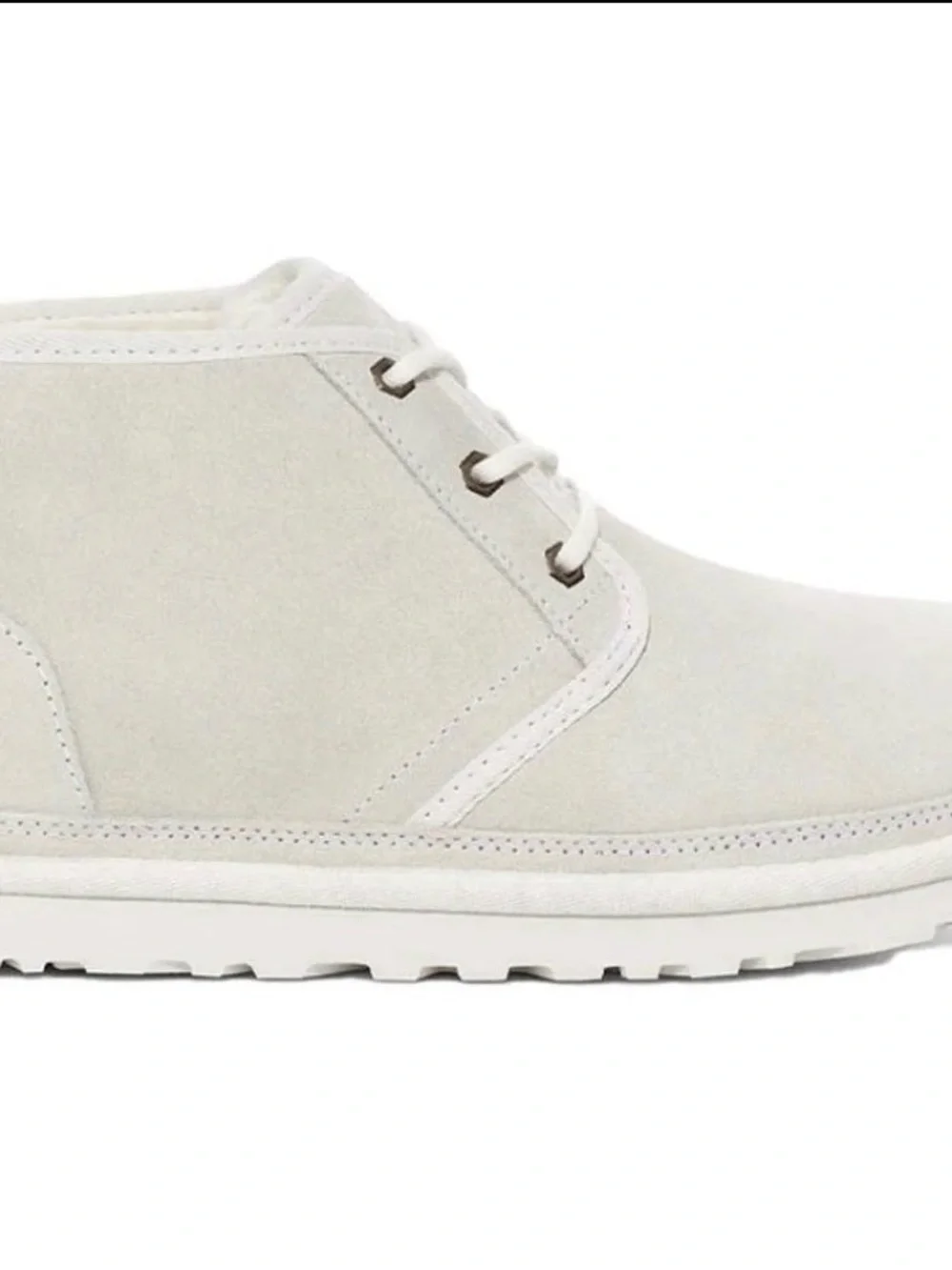UGG Big Kids White Suede Lace-Up Ankle Neumel Boots 4